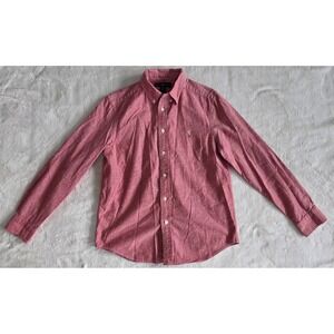 Ralph Lauren Boys L 14-16 Red Chambray Button Down Long Sleeve Shirt Pony Logo